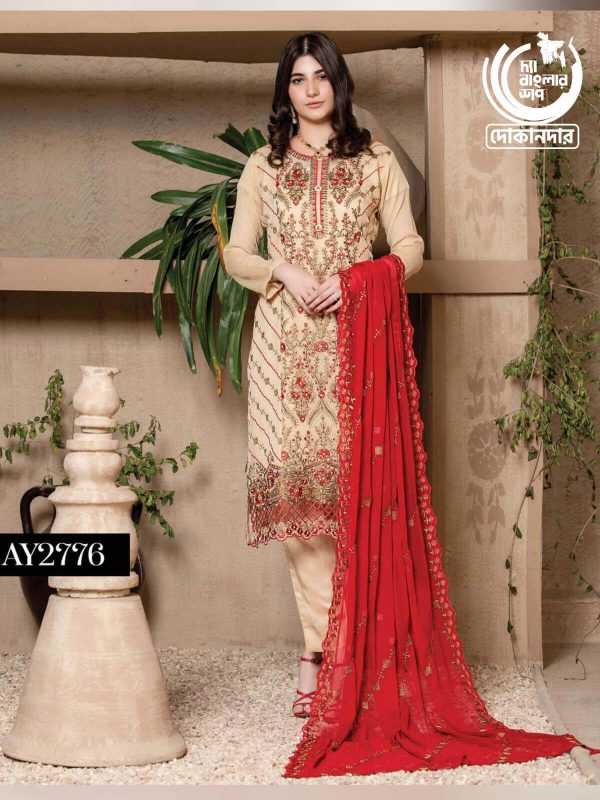 ABEERA VOL-4 BY RANA ARTS Pakistani Chiffon Fabric 3PCs Semi-Stitched Dress Collection