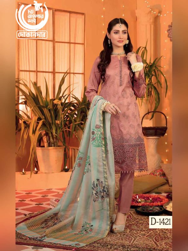 FESTIVE LUXURY By TAWAKKAL FABRICS , Pakistani Luxury Dress Collection , FABRIC: Fancy Embroidered Jacquard Lawn in Kameez.