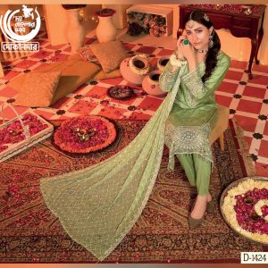 FESTIVE LUXURY By TAWAKKAL FABRICS , Pakistani Luxury Dress Collection , FABRIC: Fancy Embroidered Jacquard Lawn in Kameez.