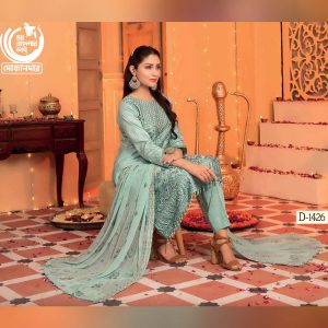 FESTIVE LUXURY By TAWAKKAL FABRICS , Pakistani Luxury Dress Collection , FABRIC: Fancy Embroidered Jacquard Lawn in Kameez.