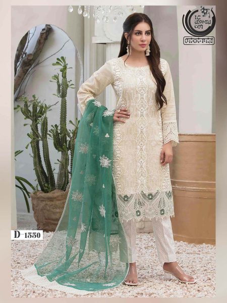 EIRA BY TAWAKKAL FABRICS, Pakistani Luxury Dress Collection , Fabric: Embroidered Fancy Lawn in Kameez.