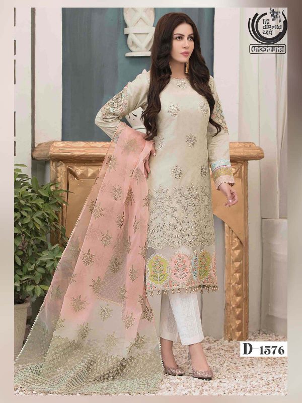 EIRA BY TAWAKKAL FABRICS, Pakistani Luxury Dress Collection , Fabric: Embroidered Fancy Lawn in Kameez.