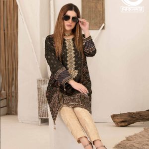 Mystique By Tawakkal Fabric, Silk Screen Print Kurti