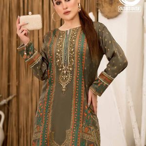 Mystique By Tawakkal Fabric, Silk Screen Print Kurti