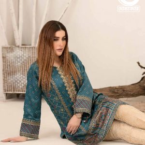 Mystique By Tawakkal Fabric, Silk Screen Print Kurti