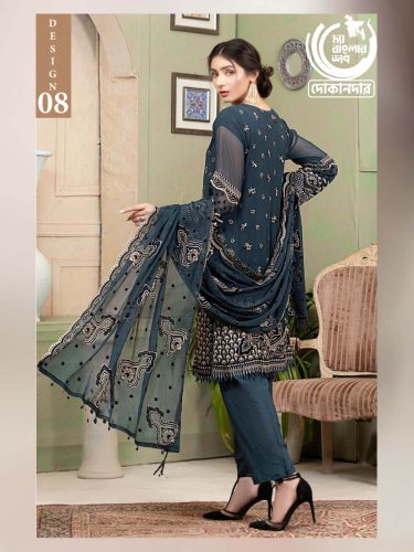 ESTELA By NOOR'S, Pakistani Luxury Dress Collection , Fabric: Heavy Embroidered Chiffon in Kameez.