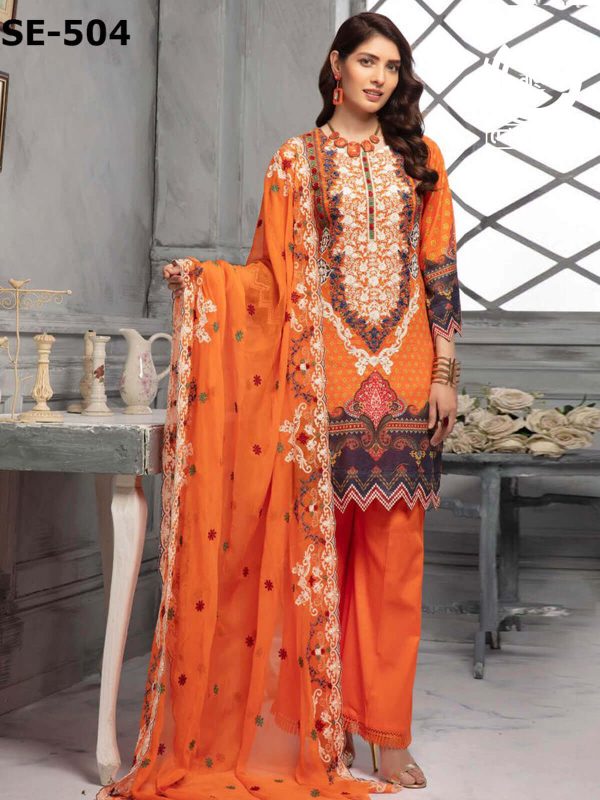 NUR Pakistani Lawn Unstitched 3PCs Dress Collection