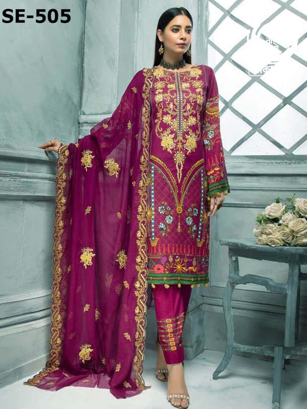 SE-505 NUR Pakistani Lawn Unstitched 3PCs Dress Collection