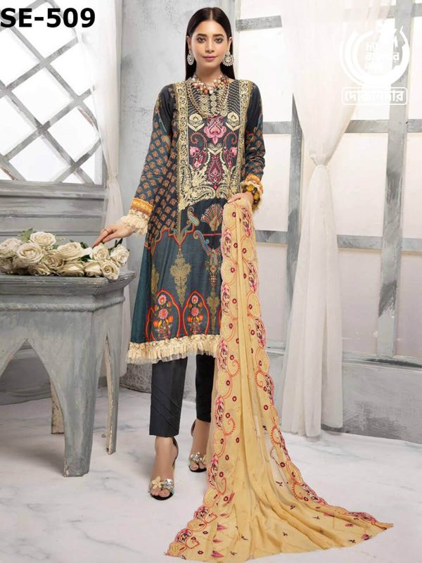 NUR Pakistani Lawn Unstitched 3PCs Dress Collection