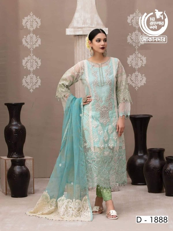 TIFFANY by Tawakkal , Fancy Heavy Embroidered Organza Shirts/Kameez